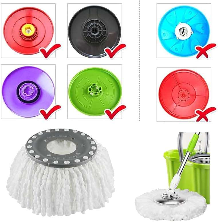 Spin Mop Heads Replacement Refill for Old Hurricane Mr.Clean 360 Spin Magic Rotating Round Mop Microfibre,Universal Spin Mop Heads Clean Mop Head Refill for Standard Mops (4 Pack) - Image 5