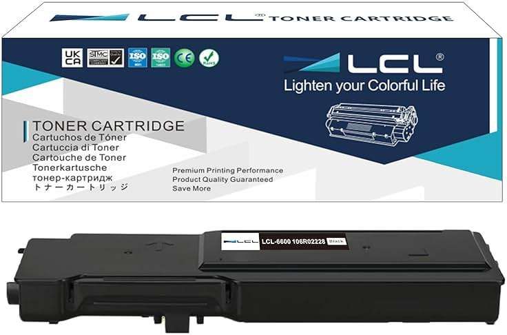 LCL Remanufactured 106R02228 Toner Cartridge Replacement for Xerox Phaser 6600 WorkCentre 6605 High Yield Toner for Xerox Phaser 6600 6600dn 6600n 6600ydn WorkCentre 6605 6605n 6605dn Printer (Black) - Image 1