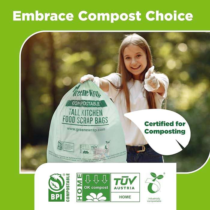GreeneWrap 13 Gallon Compostable Trash Bags with Drawstring, 30 Count, 1 Mil, Tall Kitchen Food Scrap Compost Bags, BPI Certified, ASTM D6400, Compostable Garbage Bags, Unscented, 13 Gal - Image 7