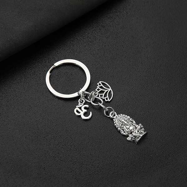PHAETON 20PCS Ganesha Keychain with Lotus Charm Buddha Key Ring Key Holder Buddha Keychain, God Of Wealth Elephant Keychain for Festive Occasions, 3.18inch, Silver - Image 5