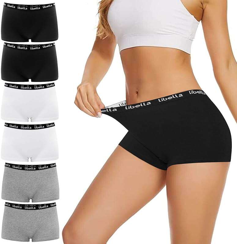 Desanlapi Women's 6 Pack Stretch Cotton Underwear Ladies Sport Boy Short - Image 1