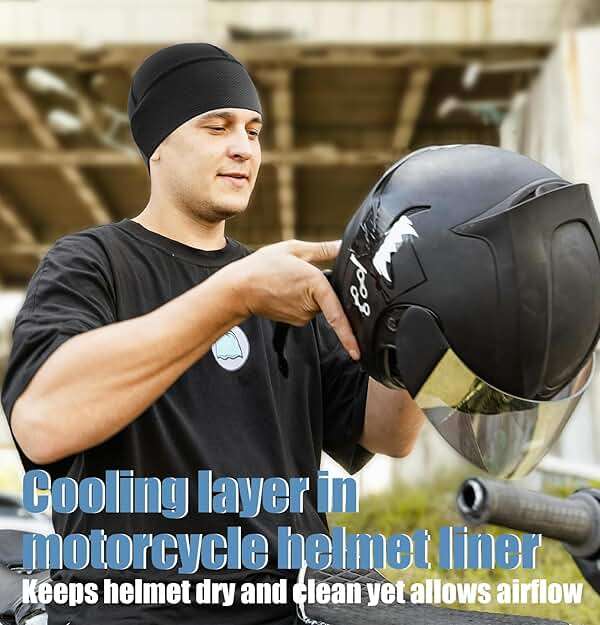 CENSGO Cooling Skull Cap Cycling Hats for Men Women, Motorcycle Hard Hat Helmet Liner - Image 3