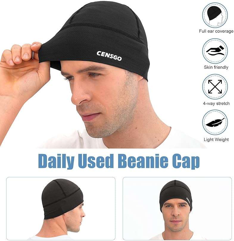 CENSGO Cooling Skull Cap Cycling Hats for Men Women, Motorcycle Hard Hat Helmet Liner - Image 5