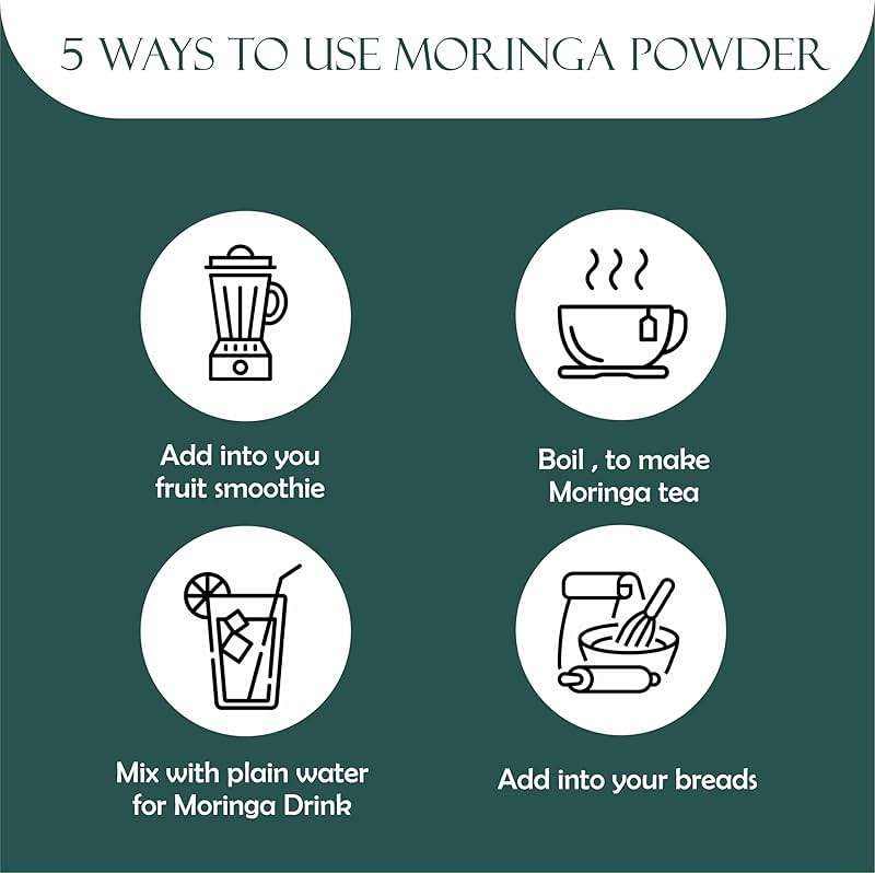 MAPL Moringa Powder (Moringa Oleifera) | Organic Powdered Moringa Leaves | 100% Natural Plant-Based Drumstick Tree Leaf Powder | Raw & Nutrient-Dense | 200 g (7.055 oz) - Image 6