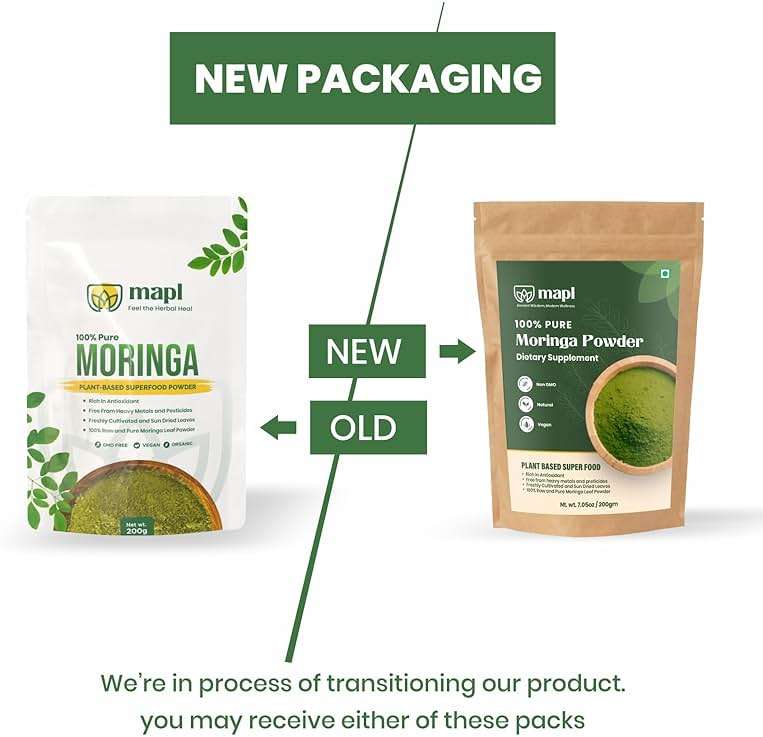 MAPL Moringa Powder (Moringa Oleifera) | Organic Powdered Moringa Leaves | 100% Natural Plant-Based Drumstick Tree Leaf Powder | Raw & Nutrient-Dense | 200 g (7.055 oz) - Image 8