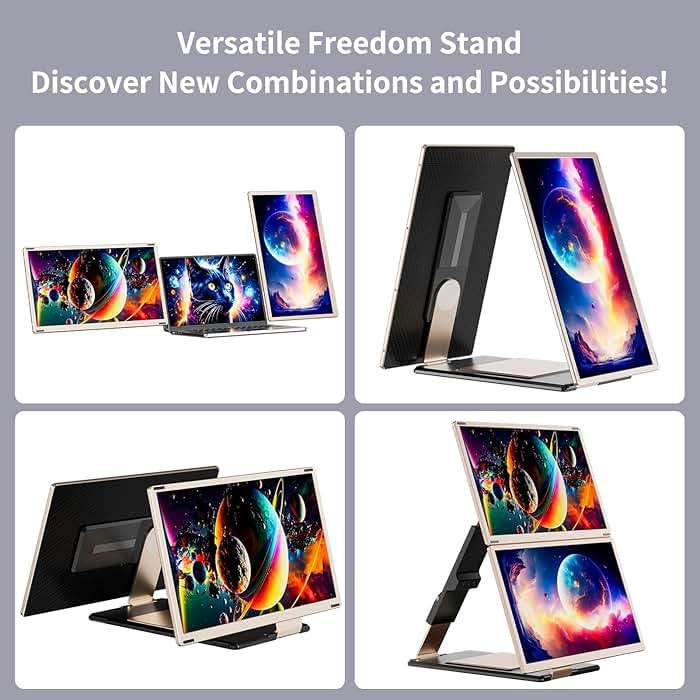 S6 Laptop Screen Extender Monitor Portable, 15.6'' Dual Screen Monitors for Laptop Plug and Play, FHD 1080P IPS Multi Triple Monitor for 13''-17'' Laptops Compatible with Mac/Wins/Android/Dex - Image 7