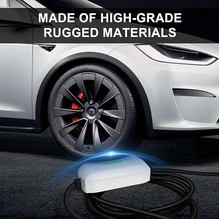 Best Volt Electric Vehicle Portable Charger for Tesla,ETL Certified,25ft Fast Charging, IP65 Waterproof, Compatible with Model 3/X/Y/Cyber Truck,No Adapter Needed (Nema 5-15 120V/16A, White) - Image 5