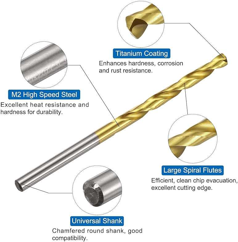 uxcell Metric Tap & Drill Bit Set, 2pcs M4 x 0.7 Spiral Point Thread Taps and 2pcs 3.3mm Twist Drill Bits, Titanium Coated HSS6542 Screw Tapping Threading Tools - Image 4