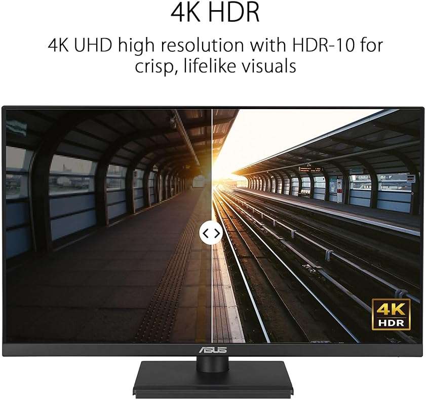 ASUS 27” 4K Business Monitor (VA27UCPS) - UHD (3840 x 2160), IPS, 99% sRGB, HDR-10, USB-C PD65W, USB Hub, Speakers, Eye Care, Ergonomic, VESA Wall Mountable, Green Sustainability, 3 yr Warranty - Image 4