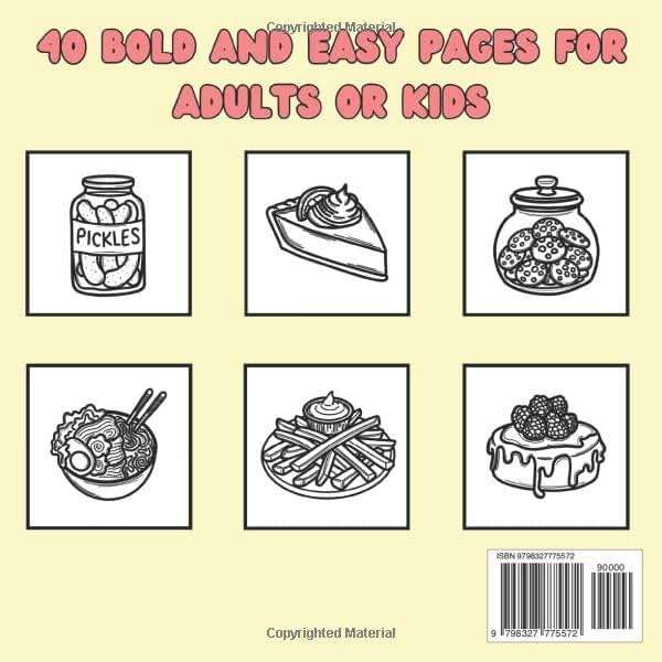 Snacks and Food Coloring Book: Volume 2 Bold and Easy Designs for Adults and Kids (Bold and Easy Coloring Books) - Image 2