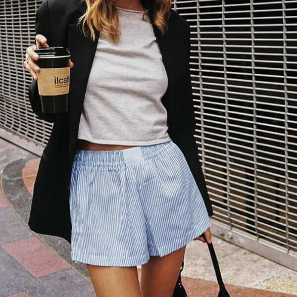 Women Striped Boxer Shorts Cute Lounge Shorts Y2k Low Rise Elastic Waist Casual Pajama Sleep Shorts - Image 3