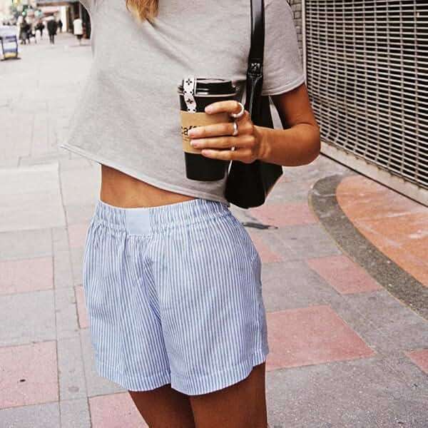 Women Striped Boxer Shorts Cute Lounge Shorts Y2k Low Rise Elastic Waist Casual Pajama Sleep Shorts - Image 4