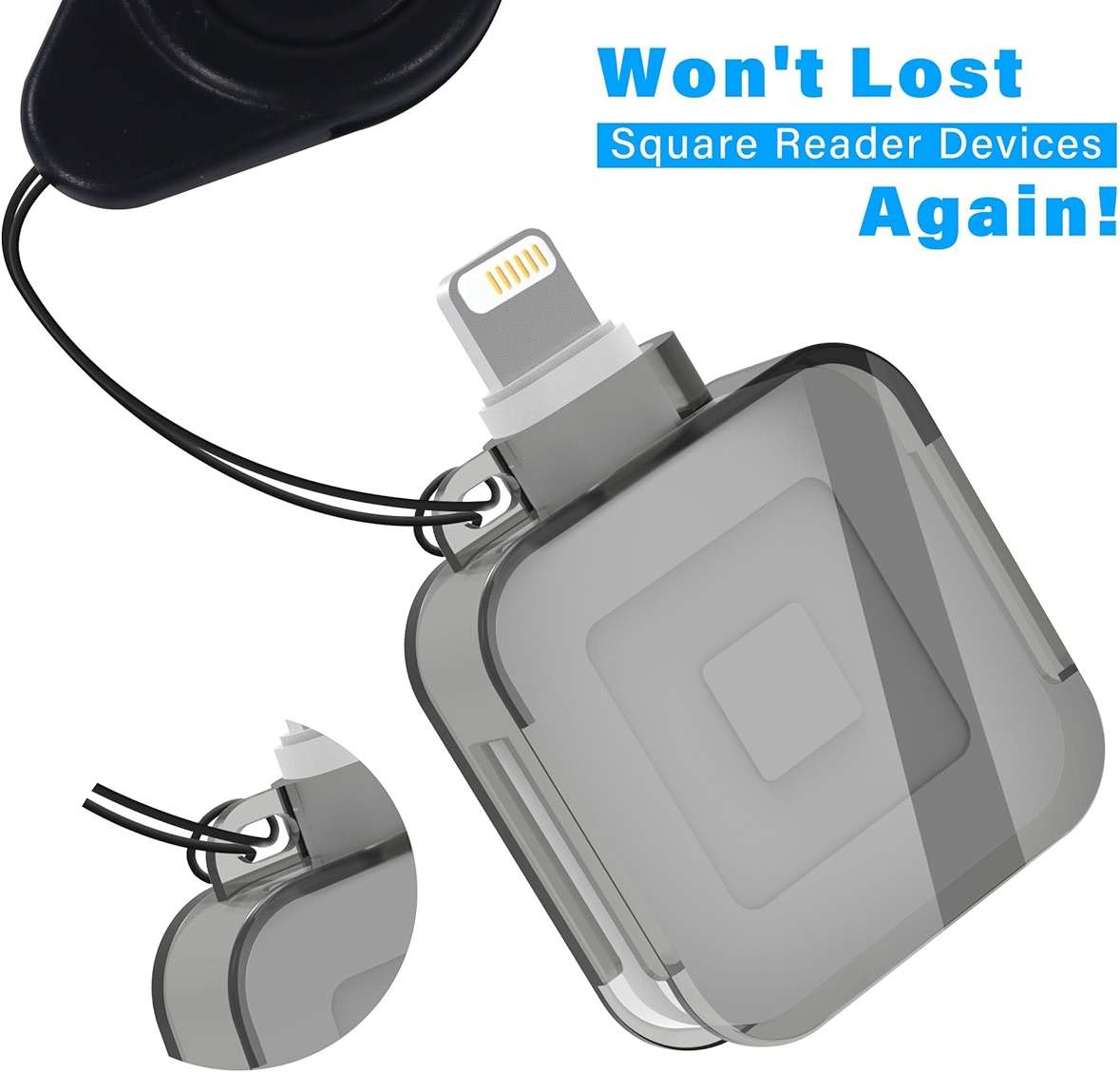 Lanyard Case for Square Reader for Magstripe with 3.5mm Headset Jack or Lightni Connector Cover Case for Square Reader Magstripe Holder (1pack) - Image 5