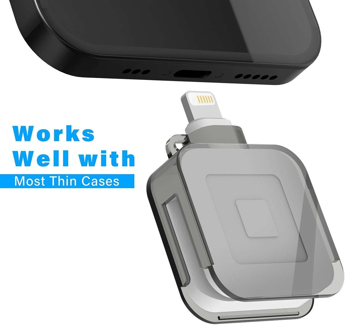 Lanyard Case for Square Reader for Magstripe with 3.5mm Headset Jack or Lightni Connector Cover Case for Square Reader Magstripe Holder (1pack) - Image 6