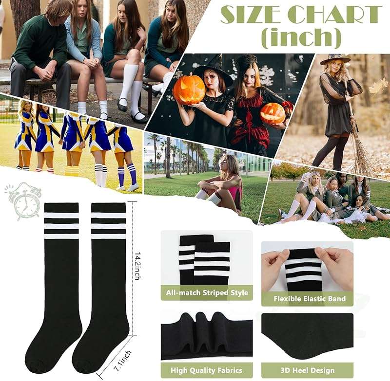 Zando Plus Size Thigh High Socks Extra Long Leg Warmers Over Knee Thick Socks Chunky Knit Thigh High Stockings - Image 7