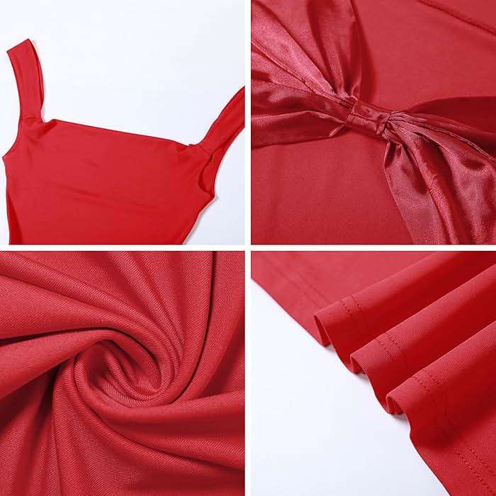 RARITYUS Women’s Elegant Satin Bow Maxi Dress Sexy Cowl Neck Backless Wedding Guest Dress Cocktail Party Evening Gown - Image 7