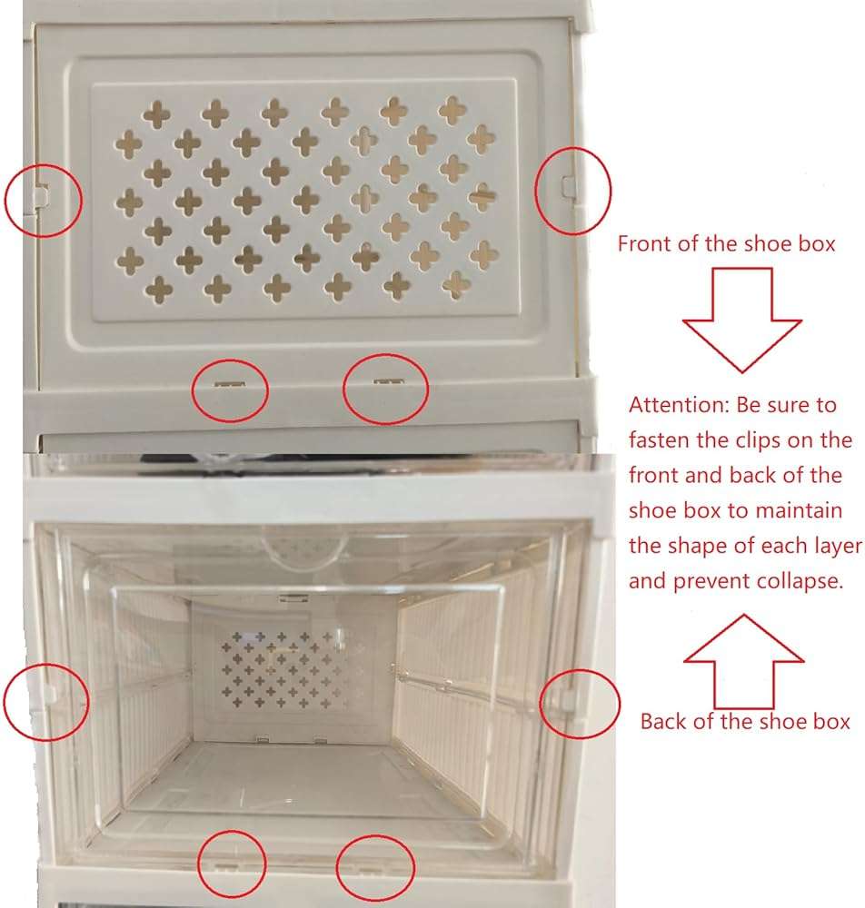Frlanse 5 Tiers Stackable Shoe Storage Organizer bins open front, Space Saving Shoe Rack Holder Boxes,Moving Cabinet Bins Sturdy, Clear - Image 6