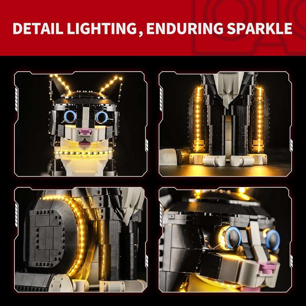 BRIKSMAX Light Kit for Lego-21349 Tuxedo Cat - Compatible with Lego Ideas Building Set- Not Include Lego Set - Image 2
