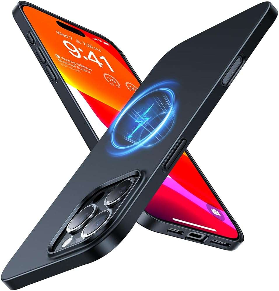 TORRAS Magnetic Slim-Fit for iPhone 16 Pro Max Case 6.9 inch, Ultra-Thin 16 ProMax Phone Case Compatible with MagSafe, Light Anti-Scratch Matte Hard PC Bayer OriginFit, Black - Image 1