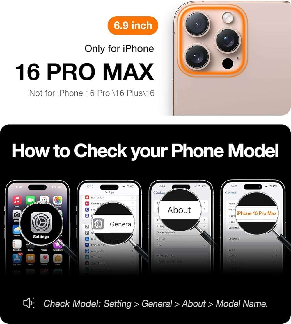 TORRAS Magnetic Slim-Fit for iPhone 16 Pro Max Case 6.9 inch, Ultra-Thin 16 ProMax Phone Case Compatible with MagSafe, Light Anti-Scratch Matte Hard PC Bayer OriginFit, Black - Image 2
