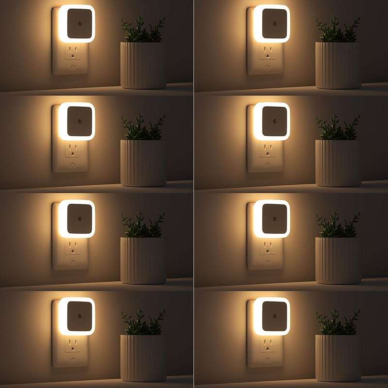 Sujeet Night Light, Night Lights Plug into Wall 8-Pack, Nightlight Plug in Night Light, Dusk to Dawn Night Lamp Led (Warm White) - Image 1