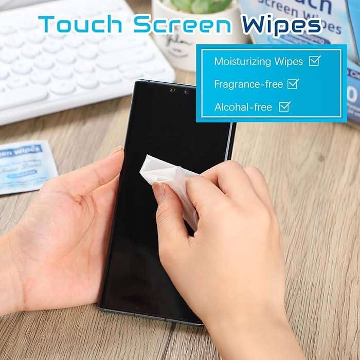 Willinglong 200 Pack Touch Screen Wipes Pre Moistened Lens Computer Electronic Screen Wipes Individually for Monitors with 1 Clear Plastic Bottle for Glasses Smartphone Screens - Image 5