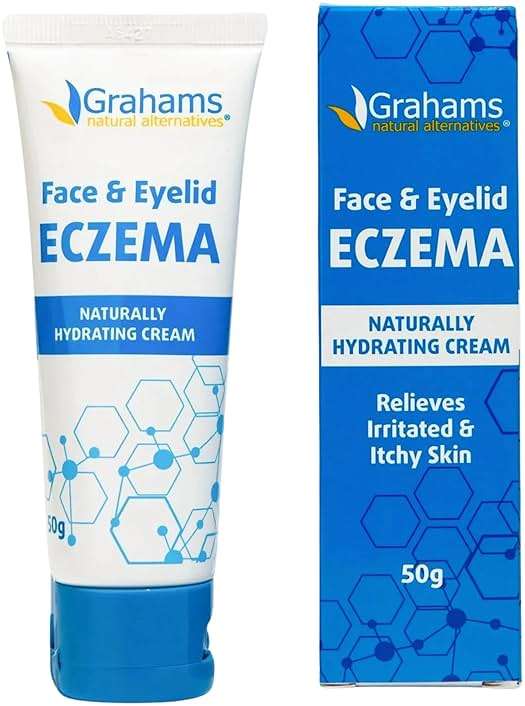 Grahams Natural Face & Eyelid Eczema Cream - Treatment for Eczema, Dermatitis, Itch Relief, Redness, Inflammation & Very Dry Skin - with Colloidal Oatmeal - Hypoallergenic & Steroid-Free (1 x 50g) - Image 1