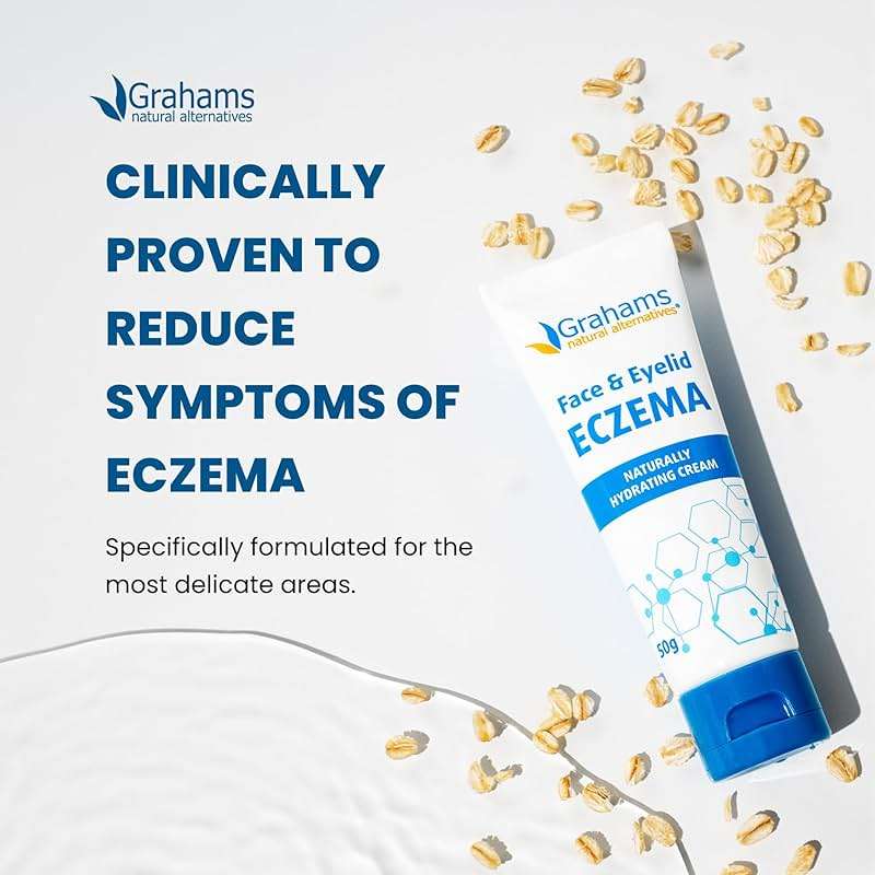 Grahams Natural Face & Eyelid Eczema Cream - Treatment for Eczema, Dermatitis, Itch Relief, Redness, Inflammation & Very Dry Skin - with Colloidal Oatmeal - Hypoallergenic & Steroid-Free (1 x 50g) - Image 2