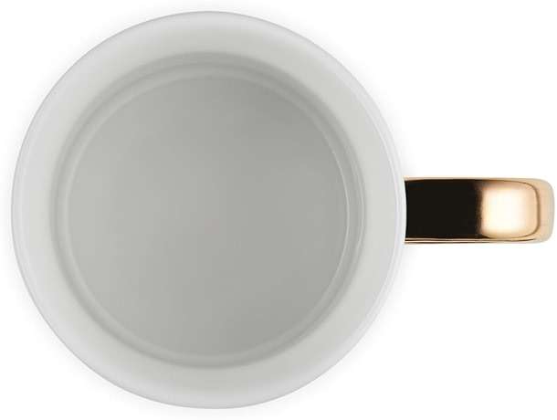 Le Creuset Stoneware Vancouver Mug with Gold Metallic Handle, 14 oz., White - Image 4
