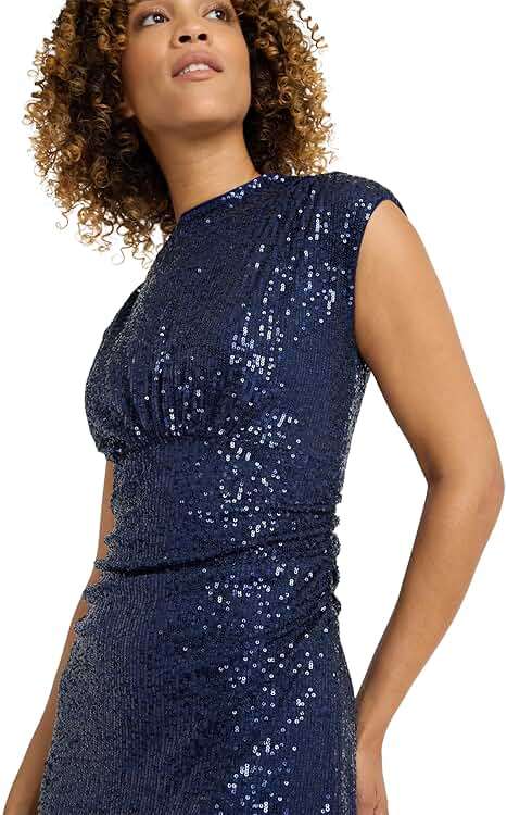 Maggy London Women's Sleeveless High Neck A-line Midi Dress for Women - Birthday, Cocktail, Sequin Dress for Women - Image 4