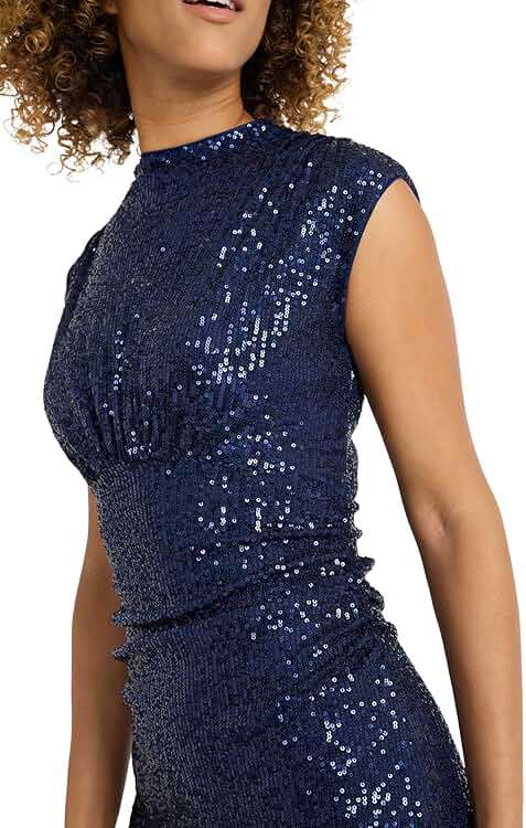 Maggy London Women's Sleeveless High Neck A-line Midi Dress for Women - Birthday, Cocktail, Sequin Dress for Women - Image 5