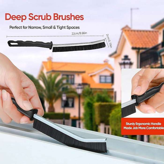 Crevice Cleaning Brush Tool - Heavy Duty Hard Bristle Gap Brush for Deep Cleaning - Ultra-Thin Grout Scrubber for Bathroom, Toilet, Bathtub, Kitchen Sink & Window Tracks-12 Pack - Image 3