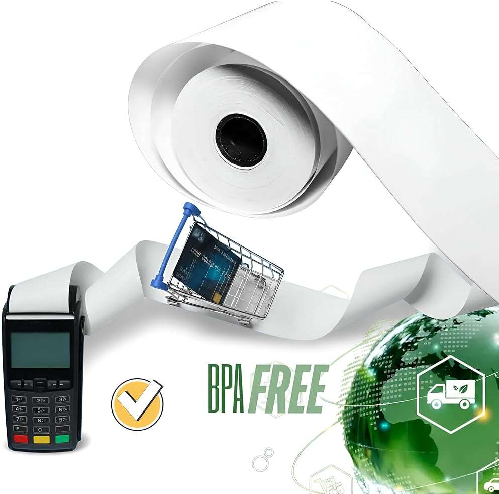 (50 Rolls) 2 1/4 X 50' BPA-Free Thermal Paper Receipt Rolls Fits All Mini Clover Flex, Square Terminal POS Cash Register Printers Paper For Credit and Debit Card Machine 57mm - Image 7
