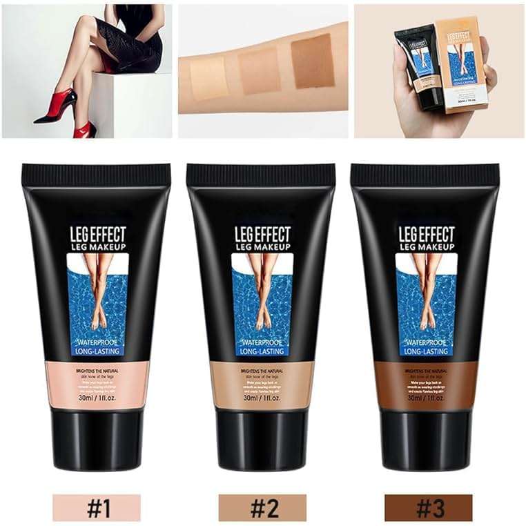 Leg Makeup Waterproof Tanning Flawless Body Foundation Lotion, Leg and Body Scar Cover up Makeup/Tattoo Cover Up, Beach Legs Glow﻿ Cream(#2 Medium Golw, 30ml) - Image 5
