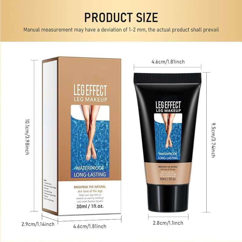 Leg Makeup Waterproof Tanning Flawless Body Foundation Lotion, Leg and Body Scar Cover up Makeup/Tattoo Cover Up, Beach Legs Glow﻿ Cream(#2 Medium Golw, 30ml) - Image 7