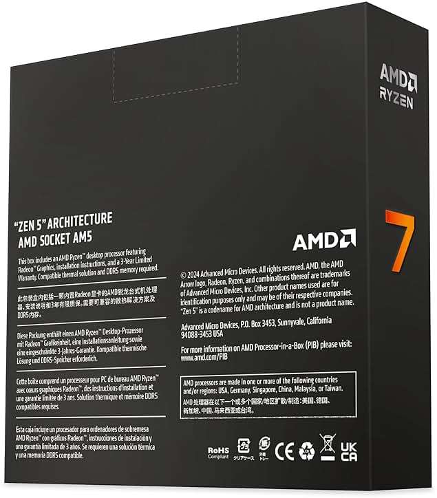 AMD Ryzen™ 7 9700X 8-Core, 16-Thread Unlocked Desktop Processor - Image 5