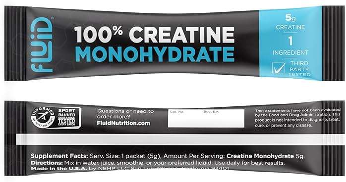 Fluid Creatine - Informed Sport Certified | Ultra-Fine Micronized 100% Creatine Monohydrate Powder | Unflavored | 5g Travel Stick Packs | 30 Servings - Image 3