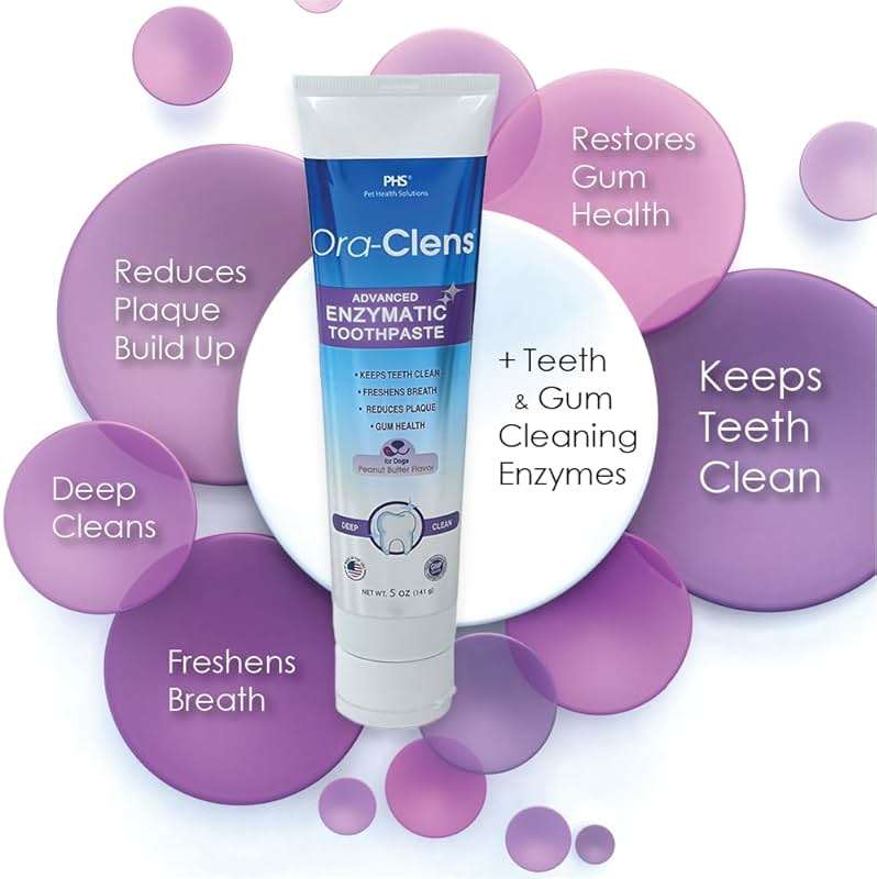 Ora-Clens Advanced Enzymatic Toothpaste for Dogs, Peanut Butter Flavor Dog Toothpaste, Helps Clean Teeth & Freshen Breath, Supports Oral Hygiene, Dog Dental Care Toothpaste Gel, 5 oz - Image 4