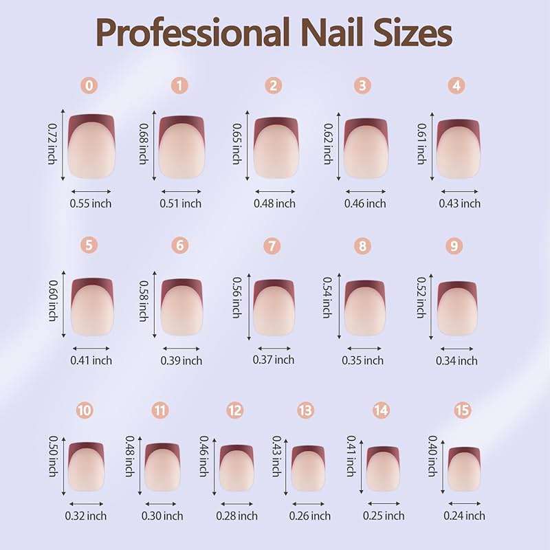 Misssix French Gel Press on Fake Nail Tips, Short Square, No Need to File, Pre-lasting for Nail Art DIY 16 Sizes Multicolor 160Pcs - Image 4