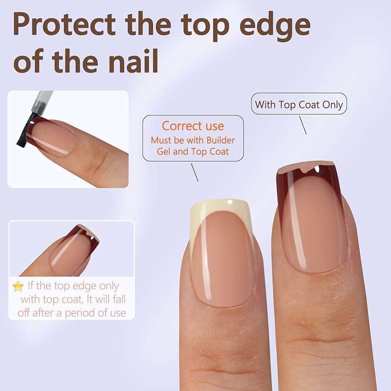 Misssix French Gel Press on Fake Nail Tips, Short Square, No Need to File, Pre-lasting for Nail Art DIY 16 Sizes Multicolor 160Pcs - Image 5