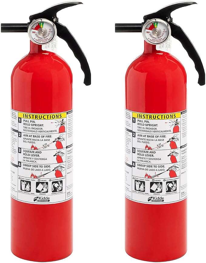 Kidde Smoke Detector with LED Indicators, Fire Extinguisher for Home 1-A:10-B:C Dry Chemical Extinguisher 2 Pack - Image 5