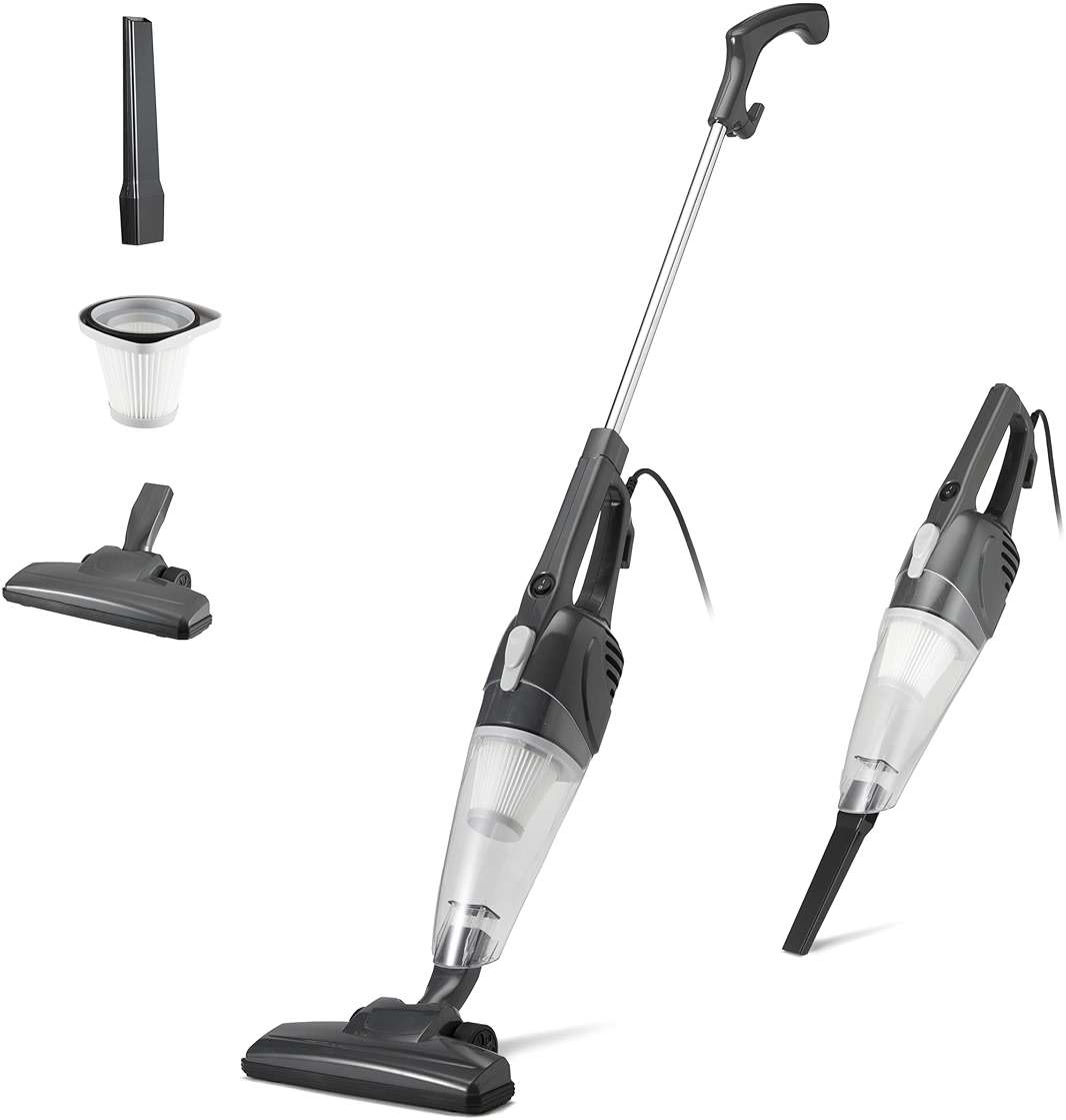 Amazon Basics 2-in-1 Corded Stick Vacuum Cleaner, Converts to Handheld, Lightweight (3.9 LBS), with Washable Filter, Crevice Tools, 0.5L Dust Cup, Self-Standing, 19.7-Ft Cord, 300W, Black - Image 1