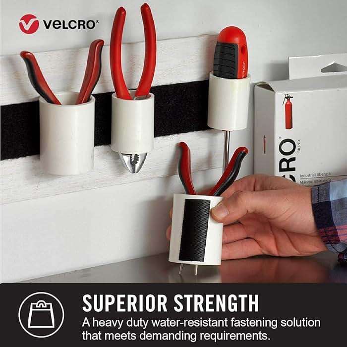 Velcro 12Ft Heavy Duty 1.5in Black Tape Holds 10lbs & 15lb 14Ft Extreme Outdoor Double Sided Brick Mounting Tape - Image 3