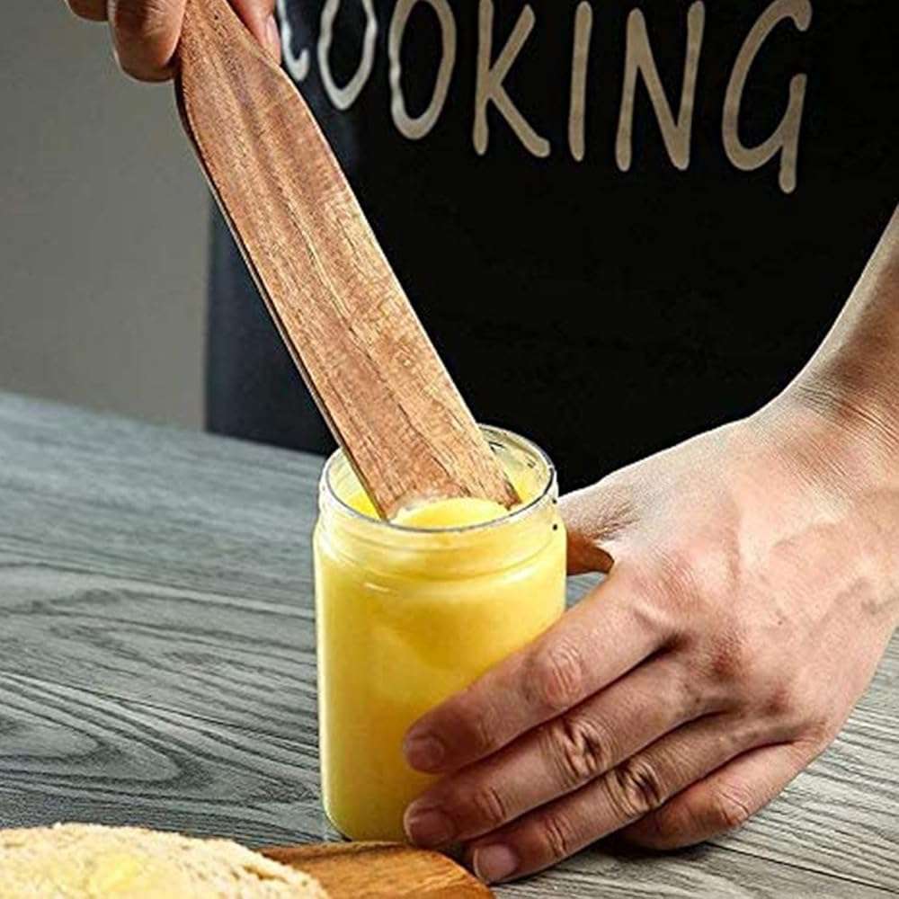 YUC Wooden spurtle for sourdough starter, sourdough bread baking supplies, essential sourdough stirring stick and kitchen tools - Image 2