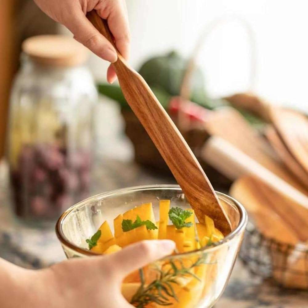 YUC Wooden spurtle for sourdough starter, sourdough bread baking supplies, essential sourdough stirring stick and kitchen tools - Image 6