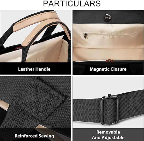 Canvas Tote Bag for Women Crossbody Work Purse with Pockets Top Handle Handbag Satchel Bags for Travel Nurse Teacher - Image 6