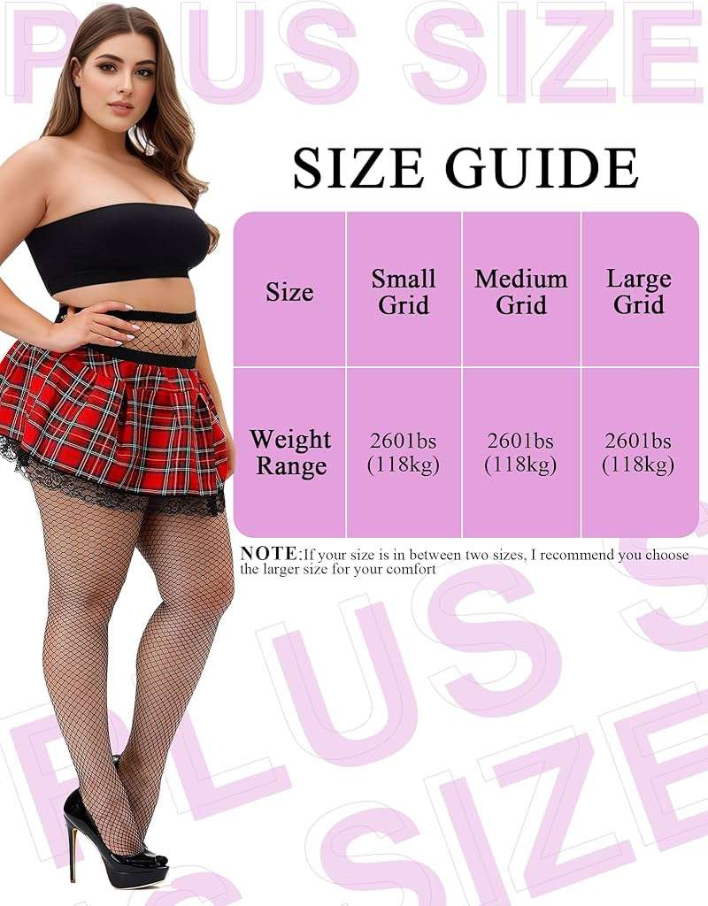 Buauty Plus Size Fishnet Stockings for Women - 3 Pairs Sexy Fishnets Tights, Halloween Fish Net Stockings,Gothic Clothes - Image 4