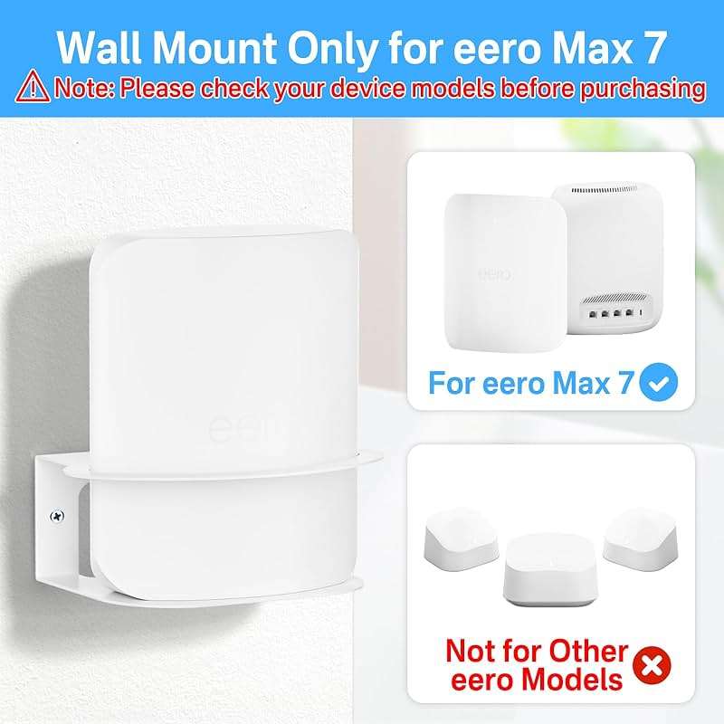 Rimous Metal Wall Mount for eero Max 7 Mount Easy to Install - Heavy-Duty Wall Bracket for eero Max 7 Wall Mount Holder with Cable Ties for Space Saving - Image 2