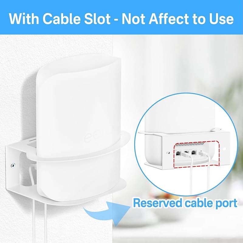 Rimous Metal Wall Mount for eero Max 7 Mount Easy to Install - Heavy-Duty Wall Bracket for eero Max 7 Wall Mount Holder with Cable Ties for Space Saving - Image 3
