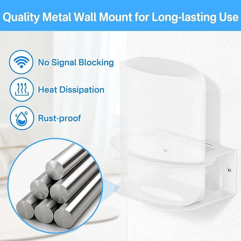 Rimous Metal Wall Mount for eero Max 7 Mount Easy to Install - Heavy-Duty Wall Bracket for eero Max 7 Wall Mount Holder with Cable Ties for Space Saving - Image 4